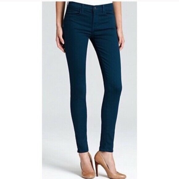 J Brand Aegean Blue Teal Super Skinny Stretch Slim Jeans Sz 26 - Picture 1 of 7